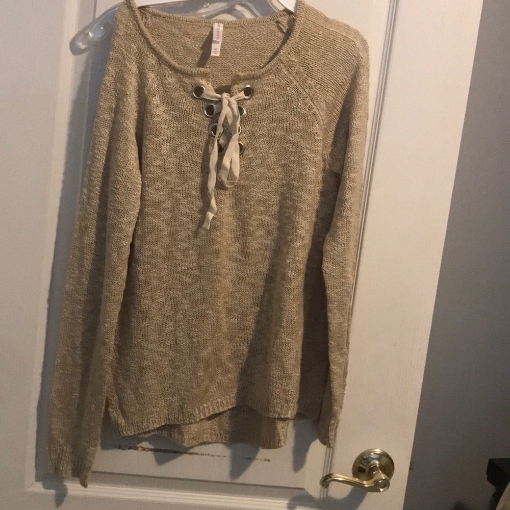 Xhilaration lace up sweater